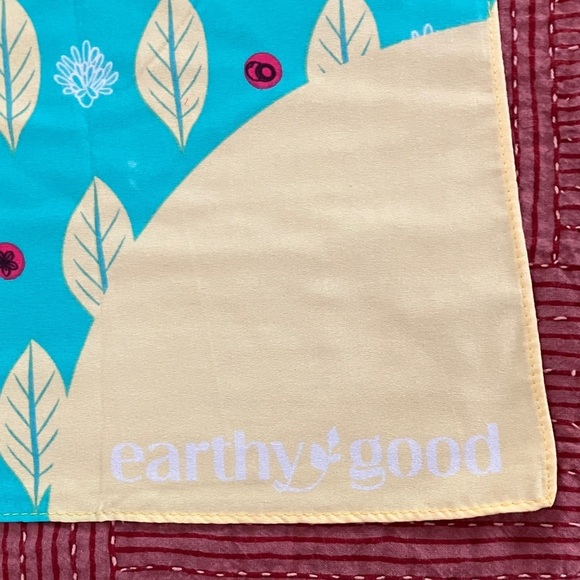 New turquoise Pink yellow Leaf Pattern Scarf - Picture 3 of 9